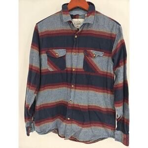 Striped Flannel Navy Maroon The Fillmore Flannel Tallwoods Men's M